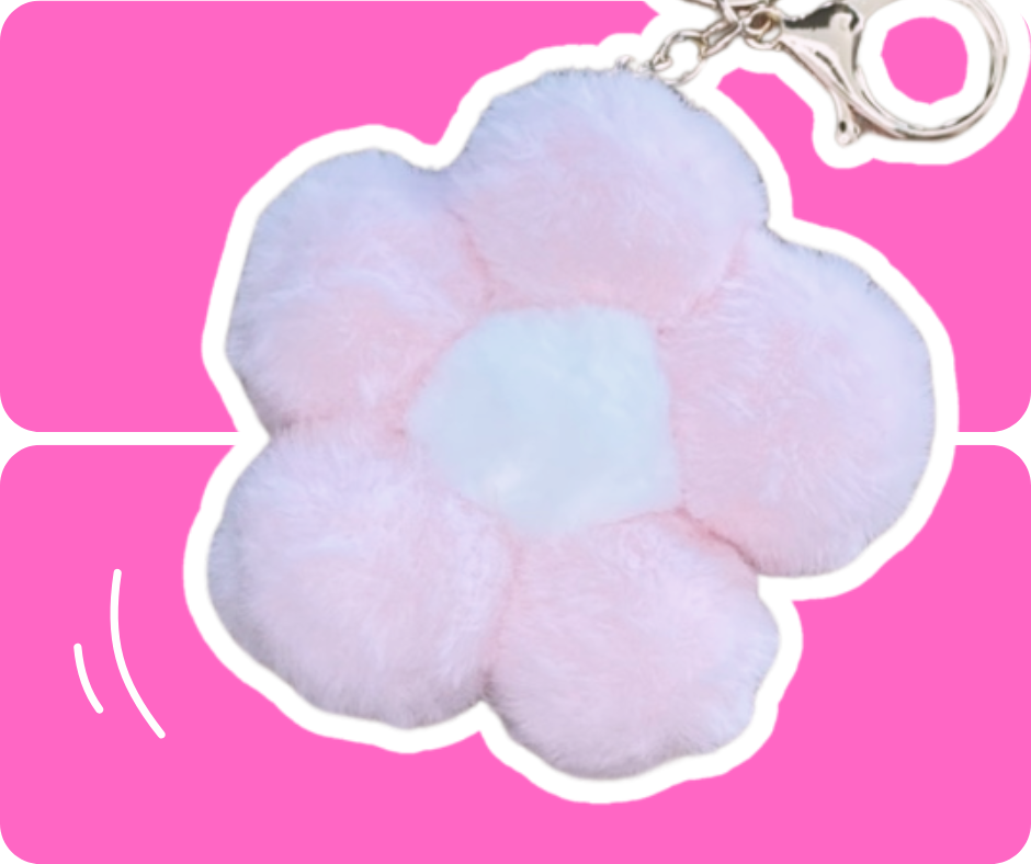 Plyšová Pink Kvetina Prívesok 50g