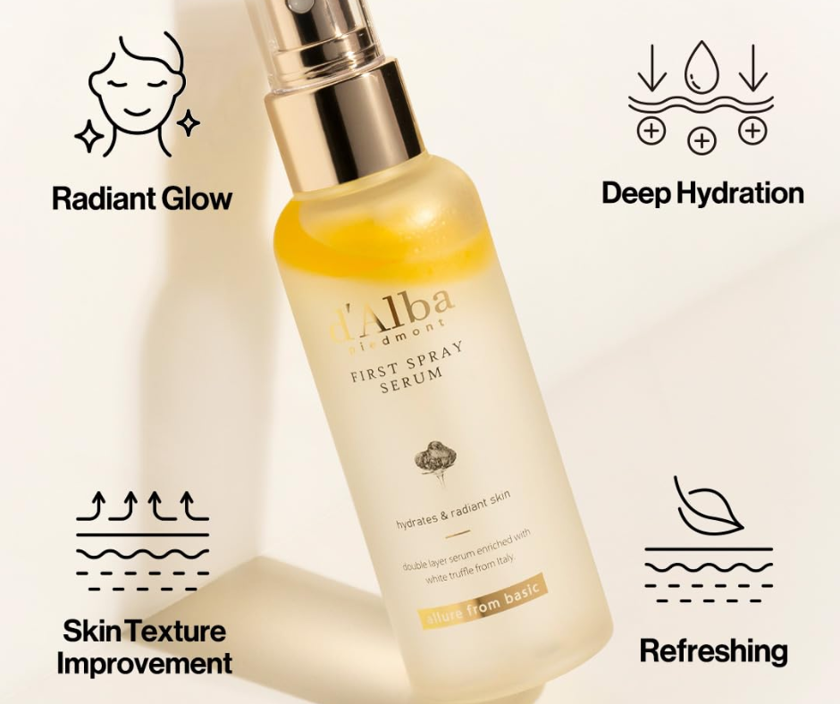 D'Alba Italian White Truffle First Spray Serum Vegan Skin Care Hydrating Face 50ml